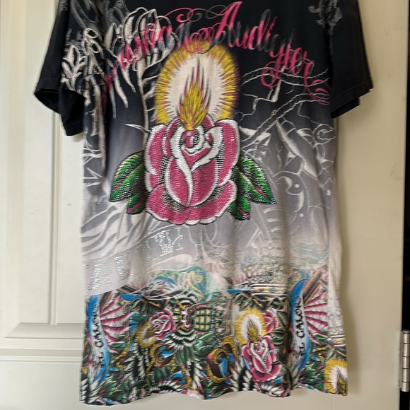 Bedazzled ed hardy by Christian audigier tshirt size M - Picture 4 of 8